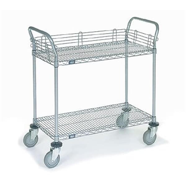 Nexel 21 x 42 x 2 in. Shelf Utility Cart-Pneumatic Caster- Chrome 2142N2C - main